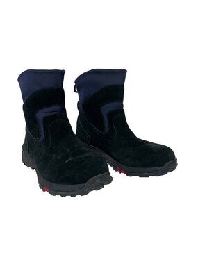 L.L. Bean Womens 8 Thinsulate Black & Navy Winter Boots With Rugged Soles